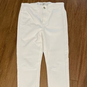 Free People white jeans size 31-lay flat waist 14”’ rise 12”, inseam 26”